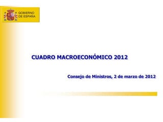 Datos Macroeconómicos España 2012