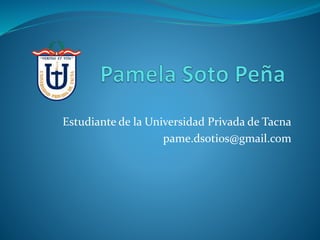 Estudiante de la Universidad Privada de Tacna
pame.dsotios@gmail.com
 