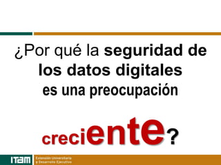 ¿Por qué la seguridad de
  los datos digitales
   es una preocupación

   creciente?
 