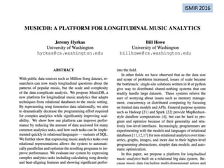 7/26/2016 Bill Howe, UW 22
ISMIR 2016
 