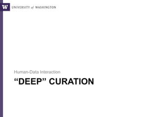 “DEEP” CURATION
Human-Data Interaction
 