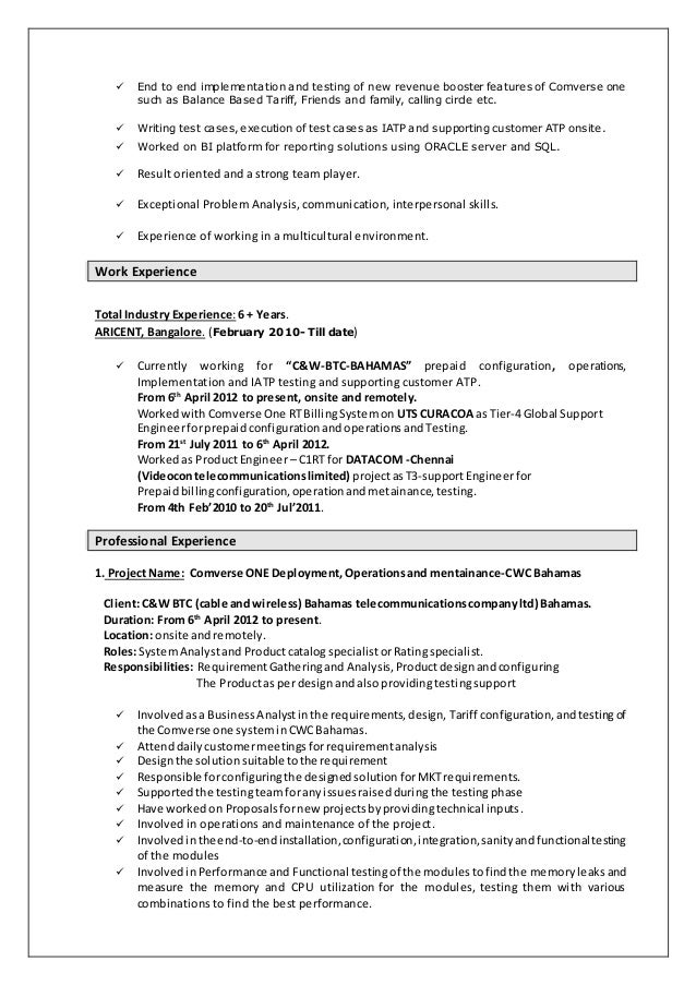 Testing Resume With Onsite Experience Testing Resume With Onsite Experience