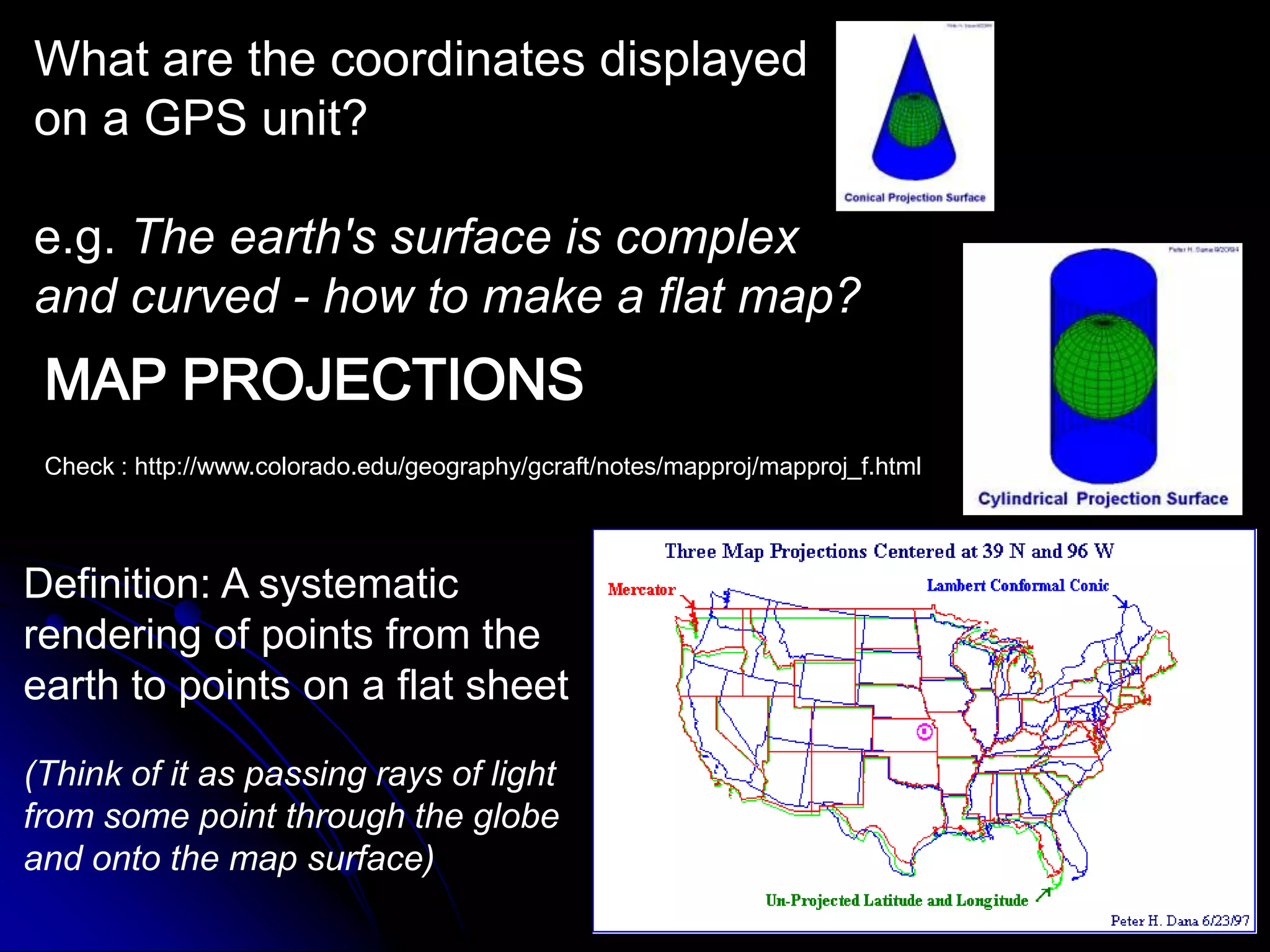 GPS:Users with a device that records data transmitted by each satellite and processes this data to obtain three dimensional coordinatesSource:http://www.trimble.com/geoexplorer3.html
