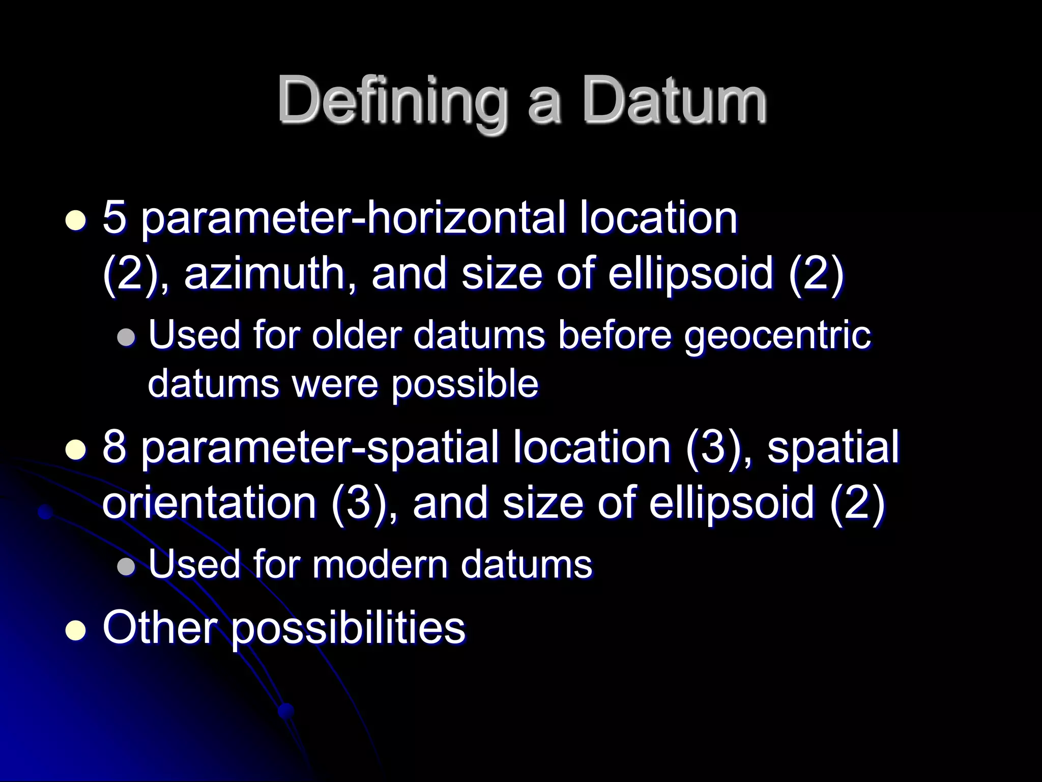 COORDINATEOne of an ordered set of N numbers which designates the location of a point in a space of N dimensionsIn surveying and mapping, 1≤N≤3A coordinate is AN ESTIMATE OF THE POSITIONof a pointAs more data is collected, the position is refined, coordinate changes