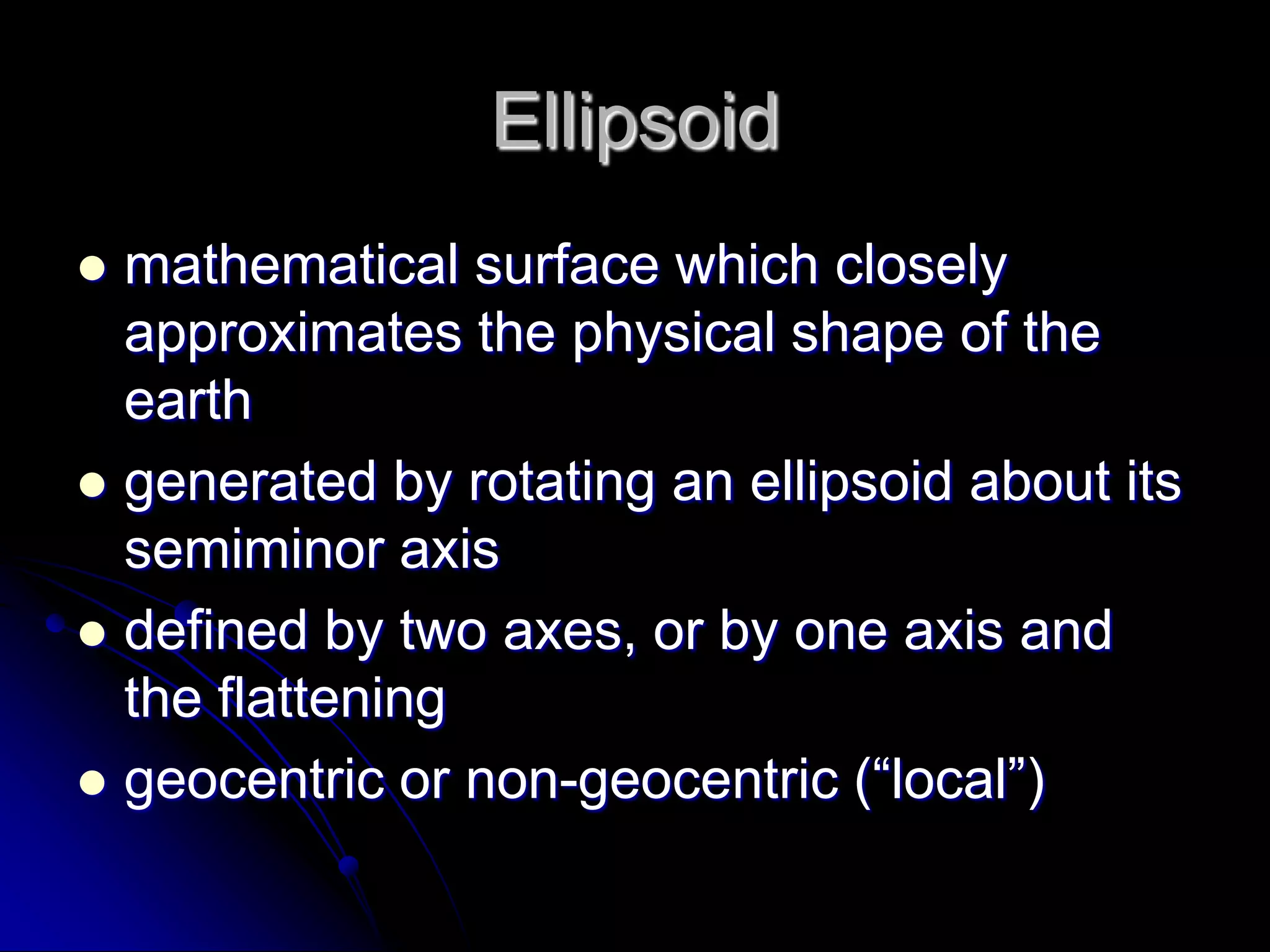 Local Grid Systemsusually tangent system (plane)if origin is known, can transform to/from LLHsimplified computationsvery common, but not recommended