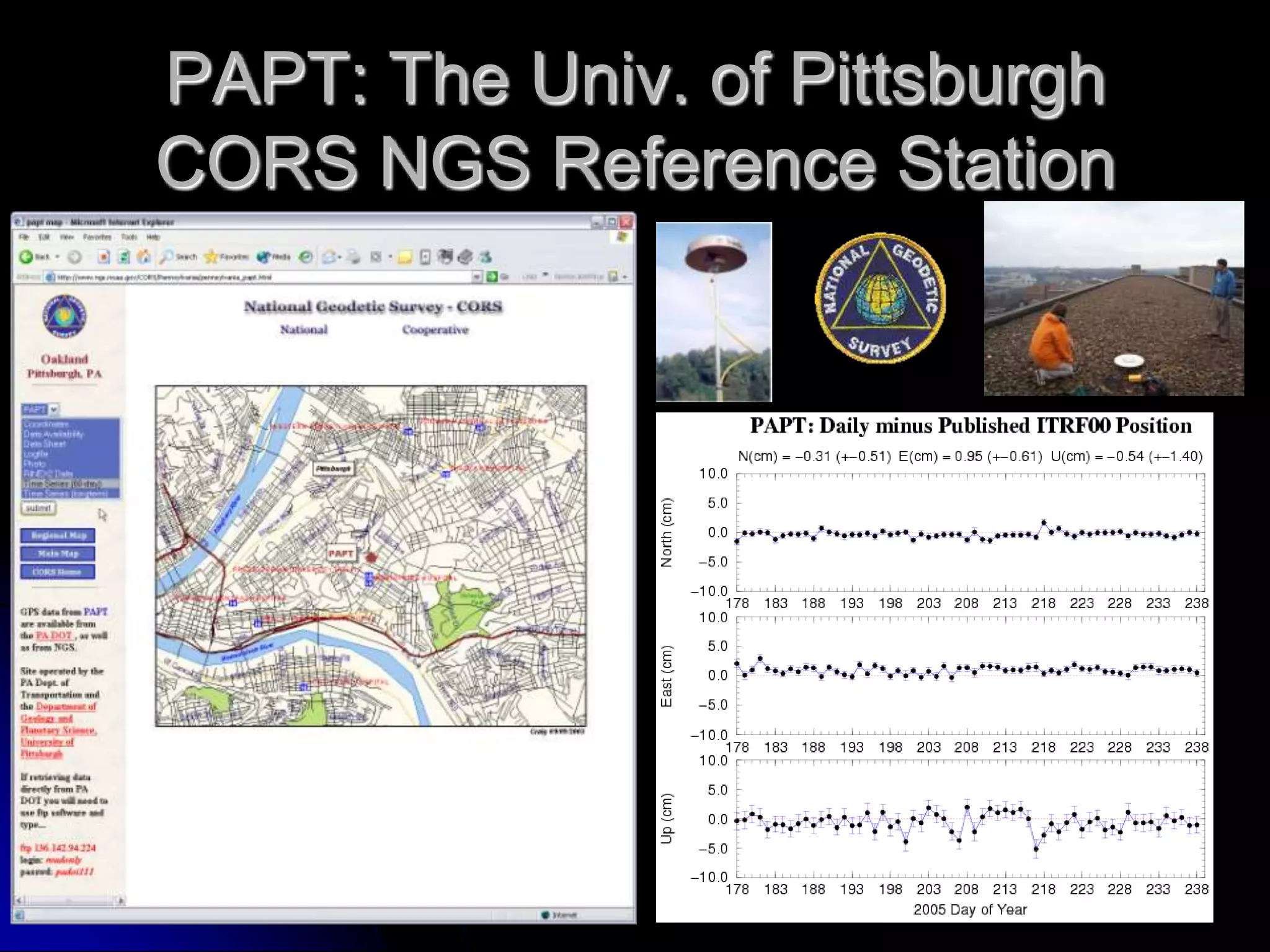 PAPT: The Univ. of Pittsburgh CORS NGS Reference Station