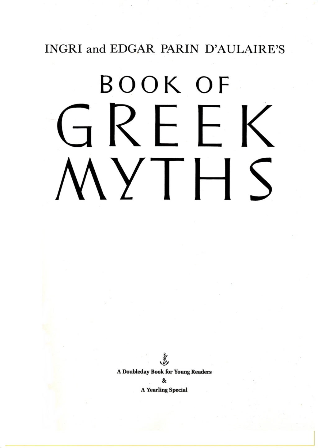 D'aulaires' Book of Greek Myths