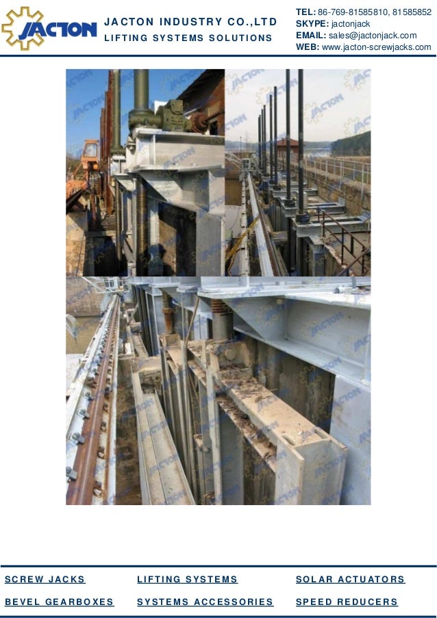 Daul electric screw jack gear actuators open and close dam and