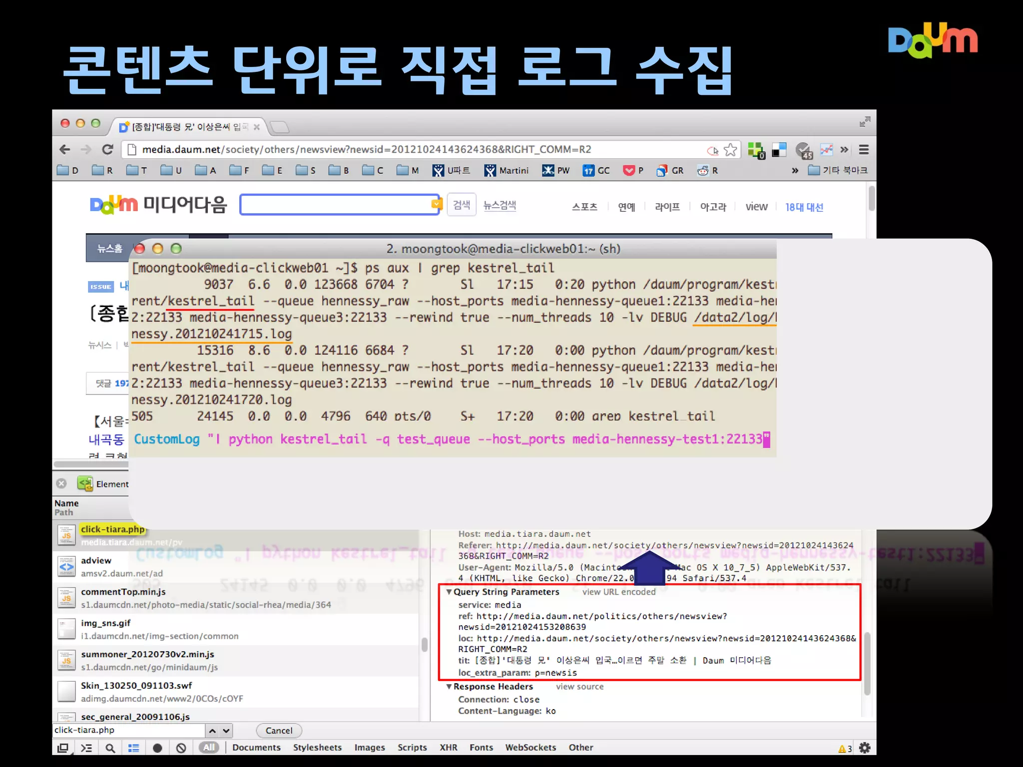 콘텐츠 단위로 직접 로그 수집

 