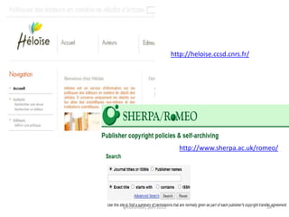 http://heloise.ccsd.cnrs.fr/
http://www.sherpa.ac.uk/romeo/
@cottinstef, juin 2015 28
 