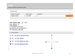 VIAF
@cottinstef, juin 2015 42
 