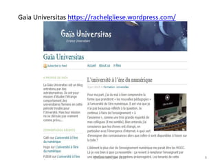 Gaia Universitas https://rachelgliese.wordpress.com/
@cottinstef, juin 2015 8
 