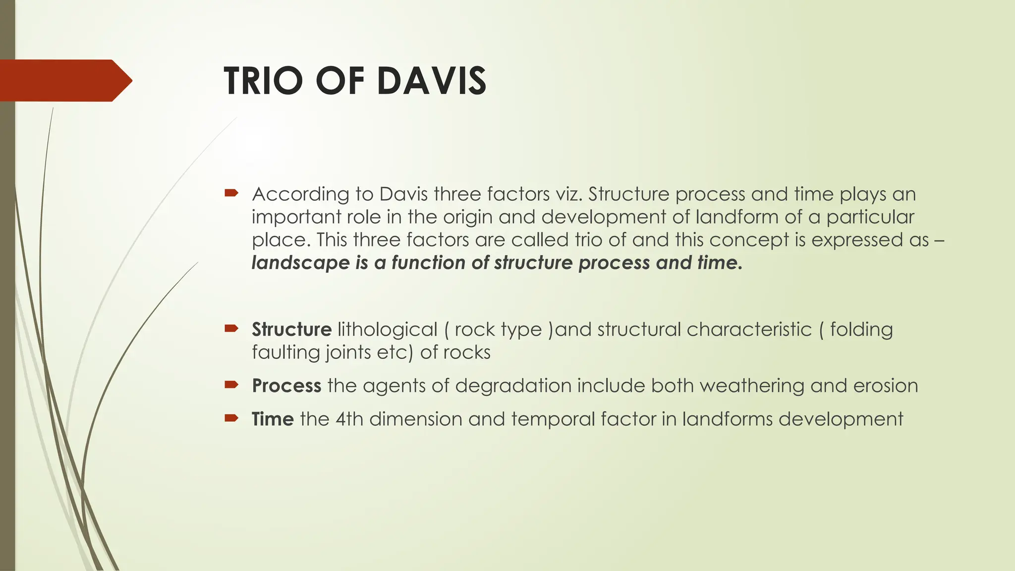 DAVAIS CYCLE OF EROSION ppt (Geomorphic process) | PPTX