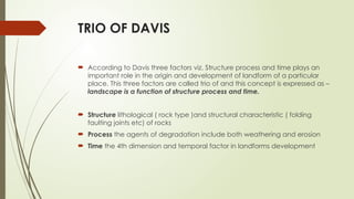 DAVAIS CYCLE OF EROSION ppt (Geomorphic process) | PPTX