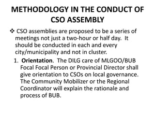 Davao conduct of cso assembly usep | PPTX