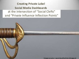 Creating Private Label
Social Media Dashboards
at the intersection of “Social Clefts”
and “Private Influence Inflection Points”
Image source: swordscollection.blogspot
 
