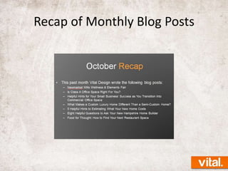 Recap of Monthly Blog Posts

 