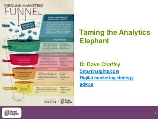 Taming the Analytics
Elephant

Dr Dave Chaffey
SmartInsights.com
Digital marketing strategy
advice

1

 