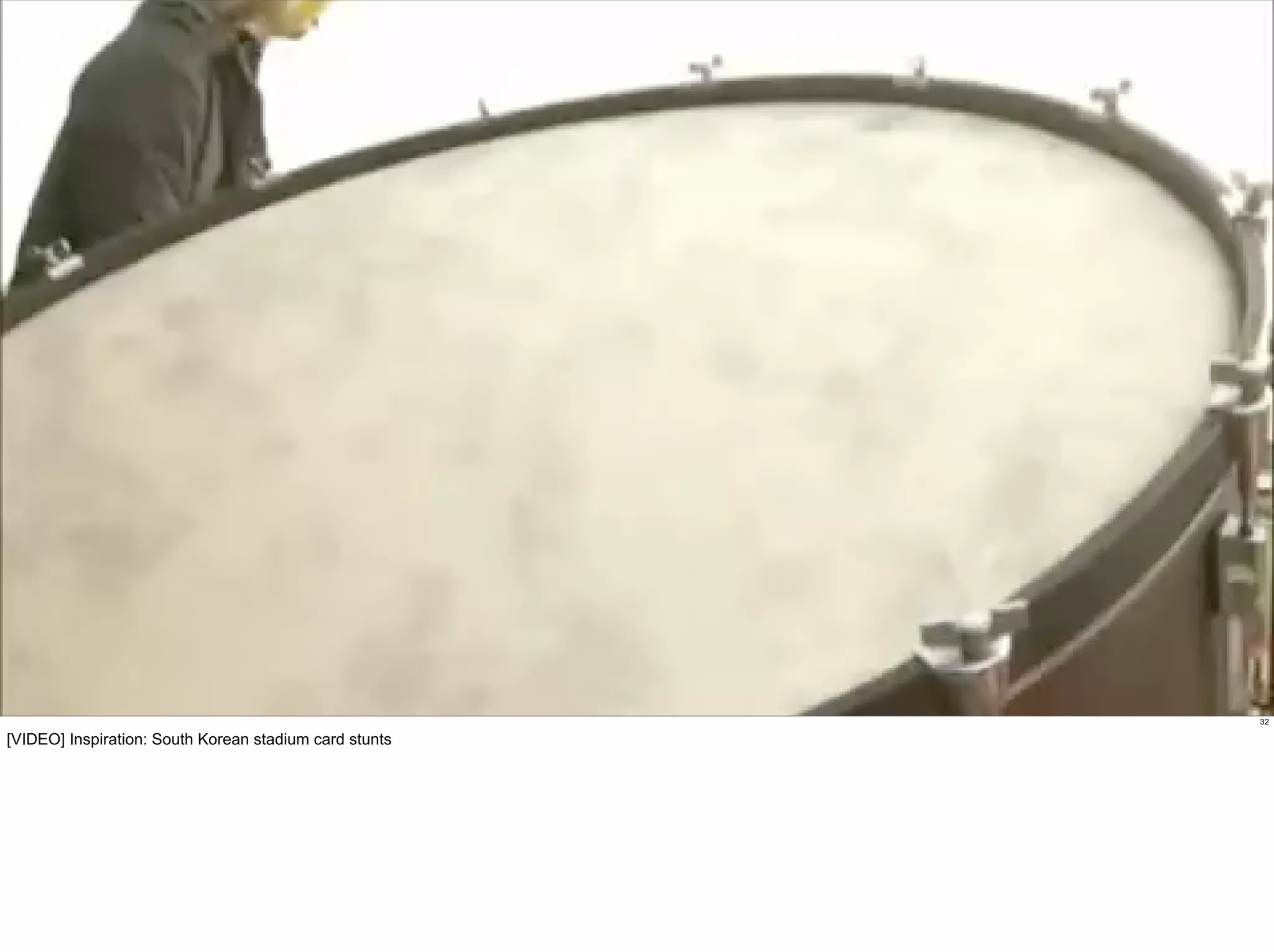 32

[VIDEO] Inspiration: South Korean stadium card stunts
 