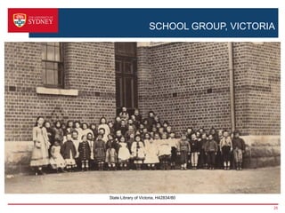SCHOOL GROUP, VICTORIA




State Library of Victoria, H42834/80

                                          25
 