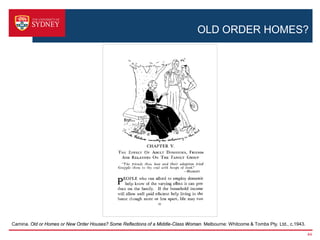 OLD ORDER HOMES?




Camina. Old or Homes or New Order Houses? Some Reflections of a Middle-Class Woman. Melbourne: Whitcome & Tombs Pty. Ltd., c.1943.

                                                                                                                                     44
 
