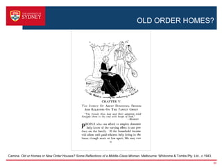 OLD ORDER HOMES?




Camina. Old or Homes or New Order Houses? Some Reflections of a Middle-Class Woman. Melbourne: Whitcome & Tombs Pty. Ltd., c.1943.

                                                                                                                                     30
 