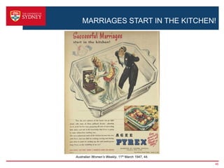 MARRIAGES START IN THE KITCHEN!




Australian Women’s Weekly, 11th March 1947, 44.

                                                  48
 