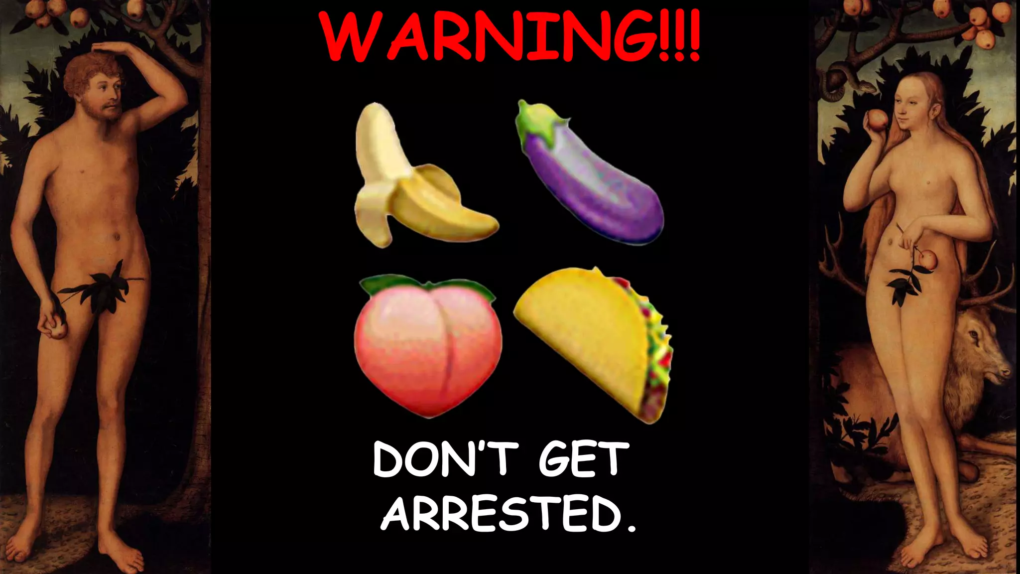 WARNING!!!
DON’T GET
ARRESTED.
 