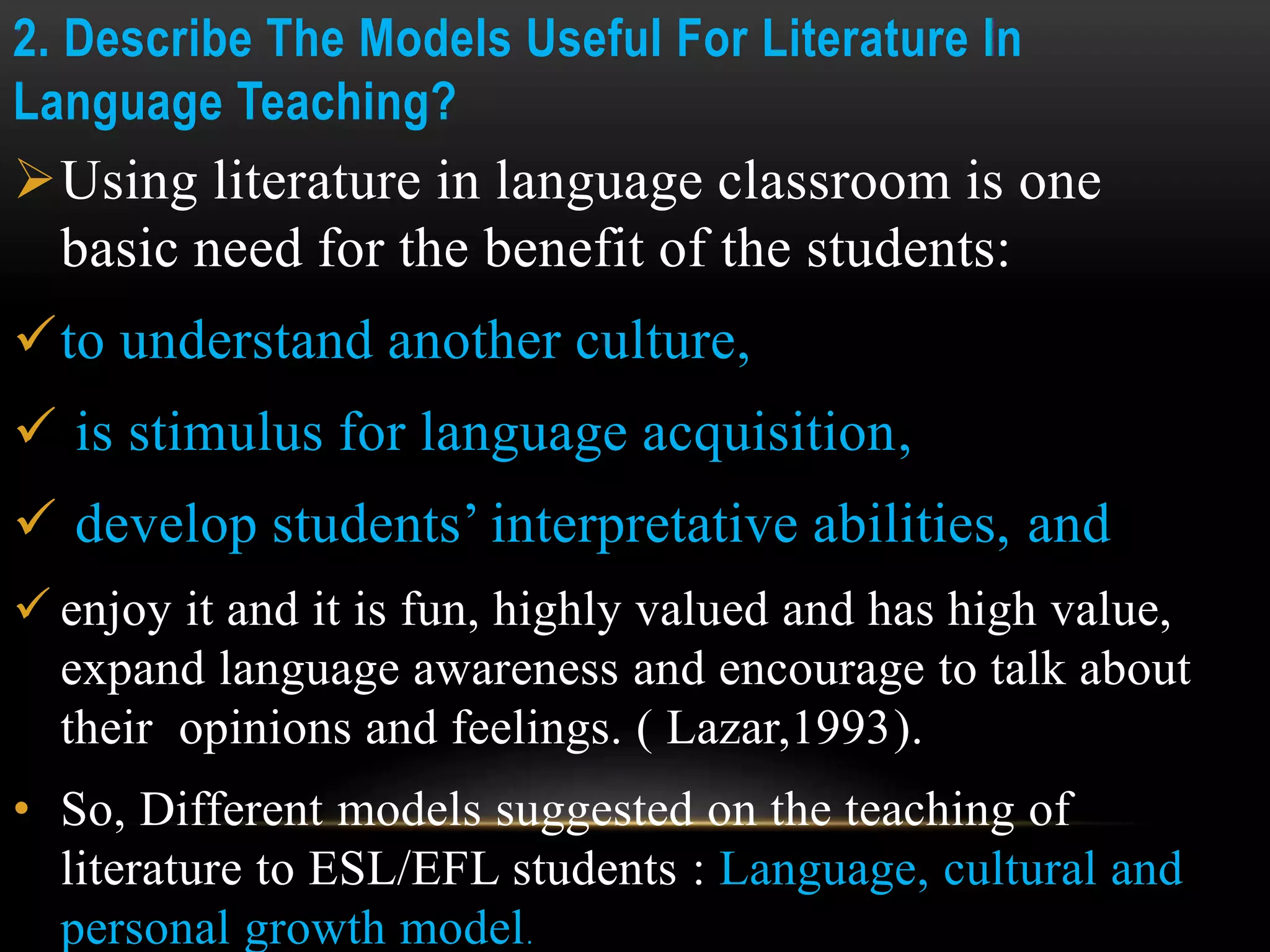 Literature in Language Teaching | PPTX