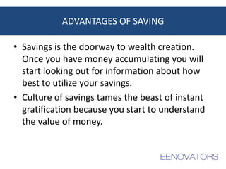 Personal Finance Mgt - Investing in a Savings Culture 