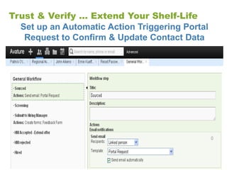 Trust & Verify ... Extend Your Shelf-Life
  Set up an Automatic Action Triggering Portal
   Request to Confirm & Update Contact Data
 