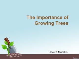 The Importance of
Growing Trees
Dave K Murahwi
 
