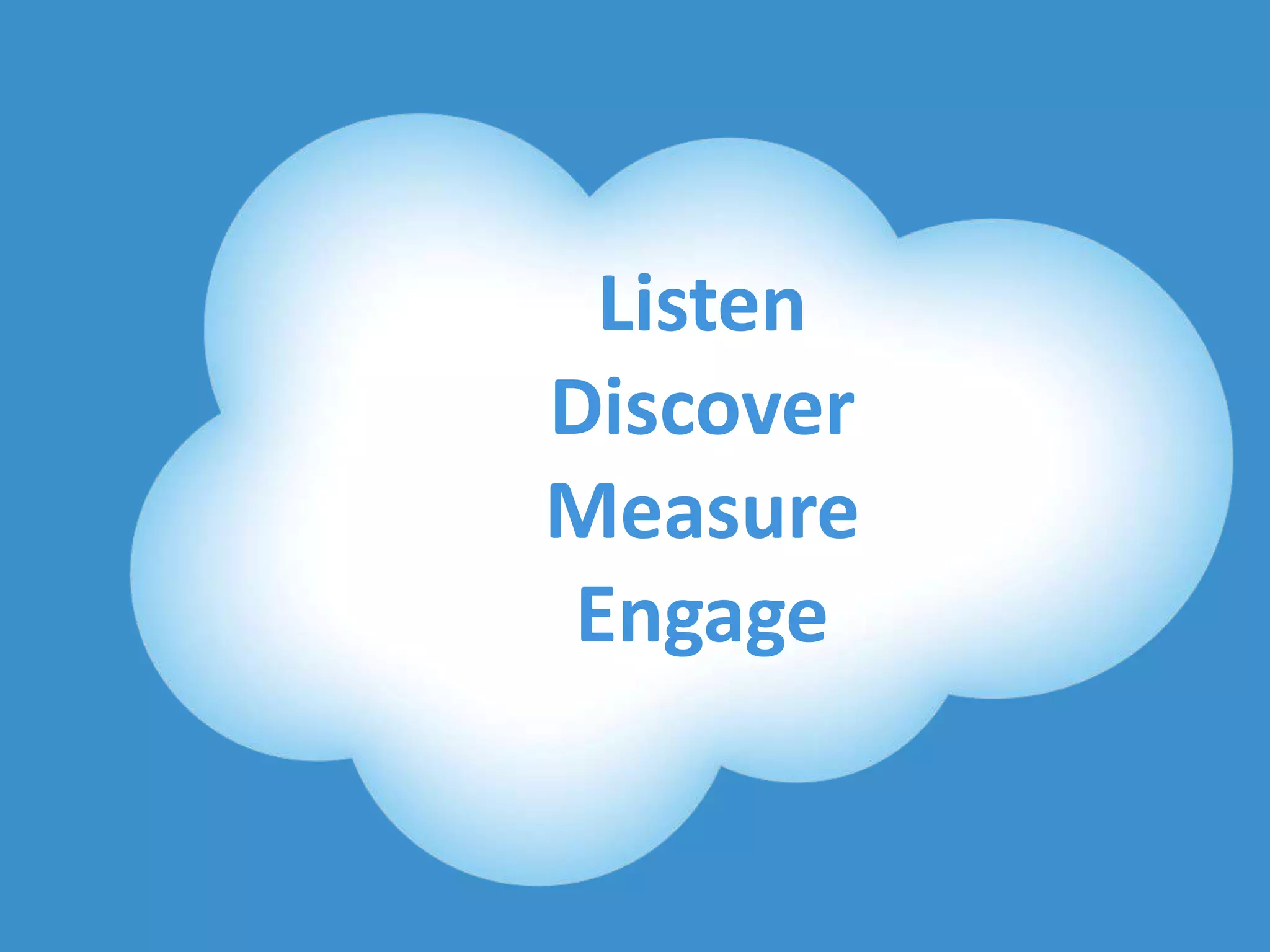 Listen
                Discover
                Measure
                Engage


@DavidBThomas              #RaganSocMed
 