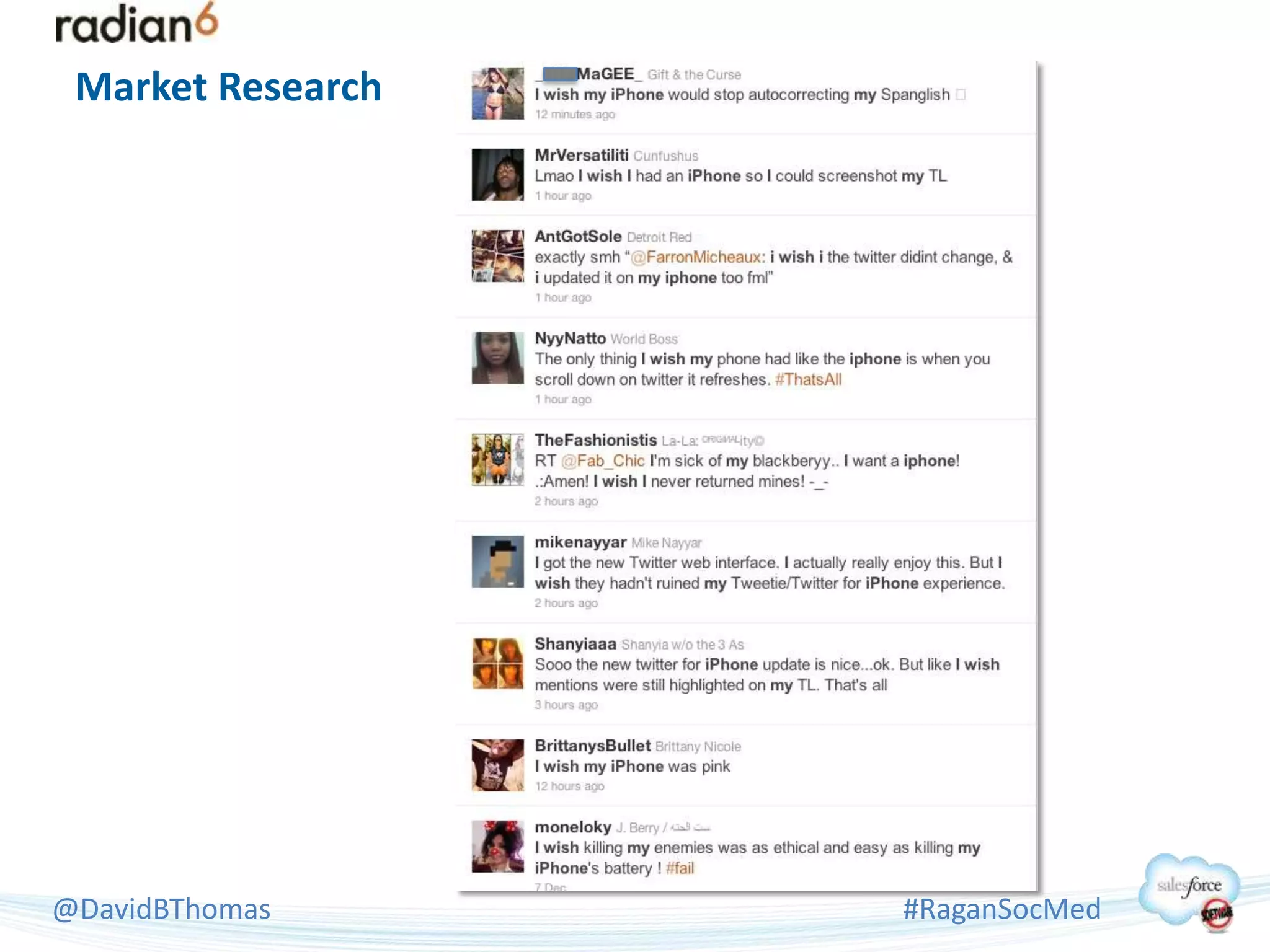 Market Research




@DavidBThomas      #RaganSocMed
 