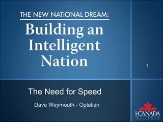 1




The Need for Speed
 Dave Weymouth - Optelian
 