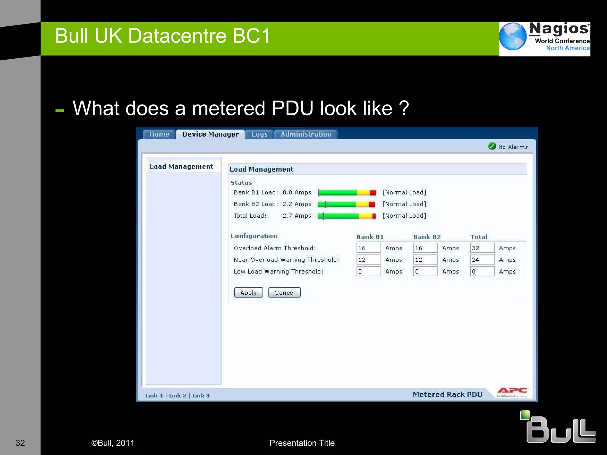 Bull UK Datacentre BC1  What does a metered PDU look like ? 
