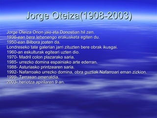 Jorge Oteiza(1908-2003) ,[object Object],[object Object],[object Object],[object Object],[object Object],[object Object],[object Object],[object Object],[object Object],[object Object],[object Object]