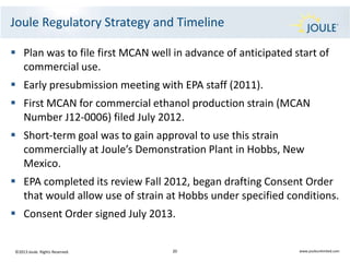 Summary: Consent Order Requirements
 Commercial Use of MCAN Strain at Hobbs is allowed, subject to
terms of the Consent O...
