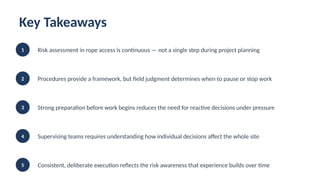 Key Execution Risks Slide David Anthes on Risk Awareness in Rope Access Technical Work | PPTX