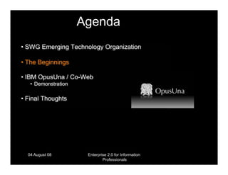 IBM Presentation, E2.0, Sydney | PPT