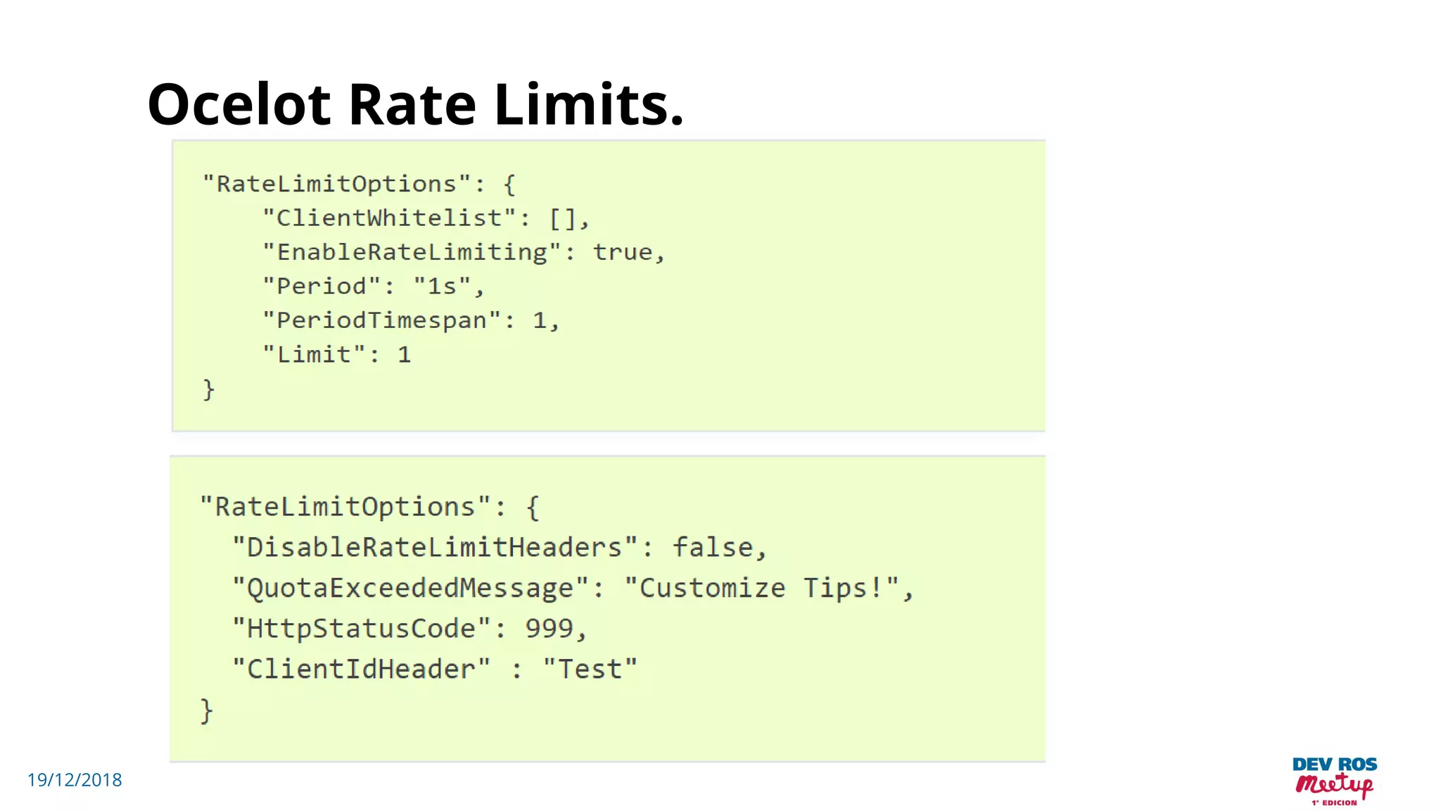 19/12/2018
Ocelot Rate Limits.
 