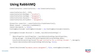 19/12/2018
Using RabbitMQ
 