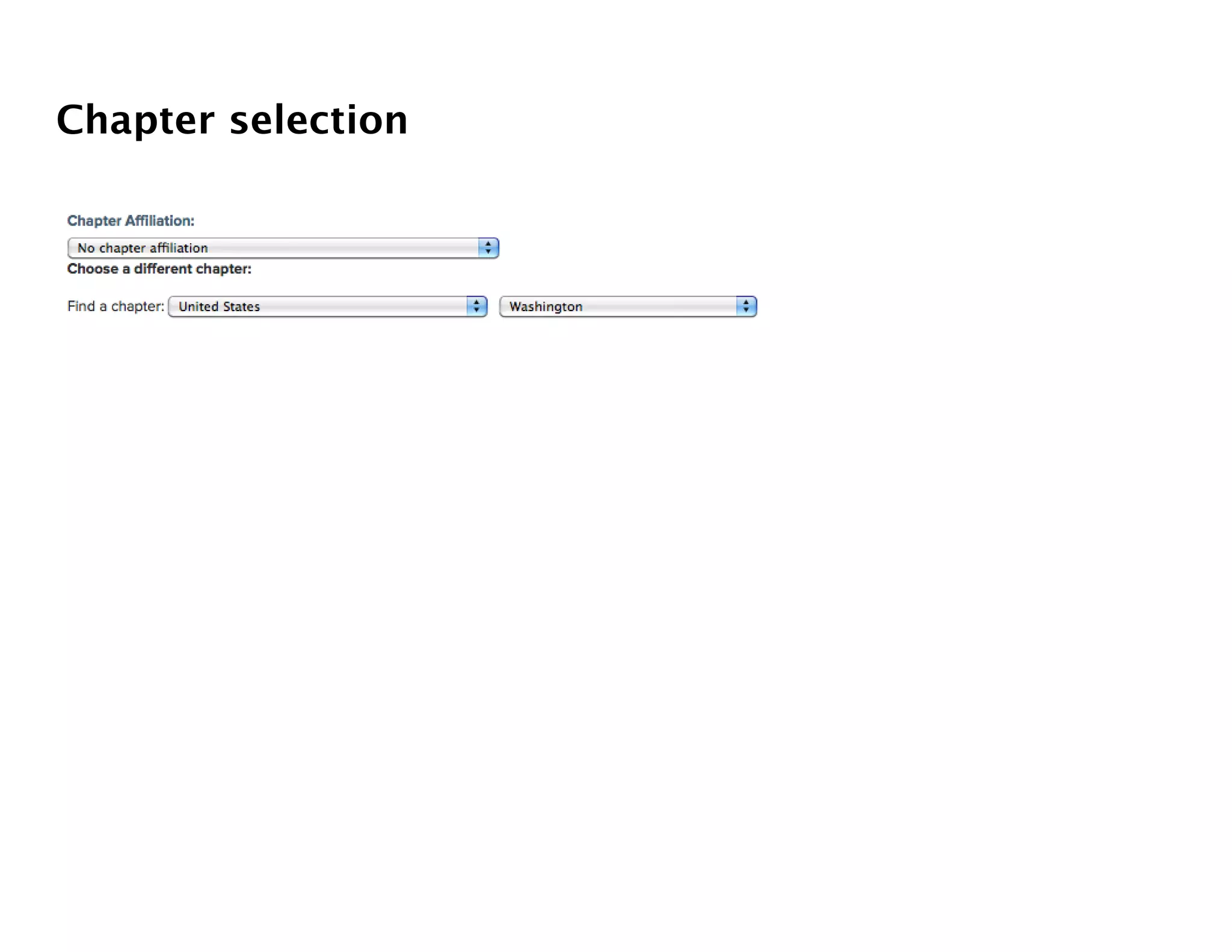 Chapter selection
 