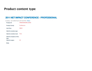 Product content type
 