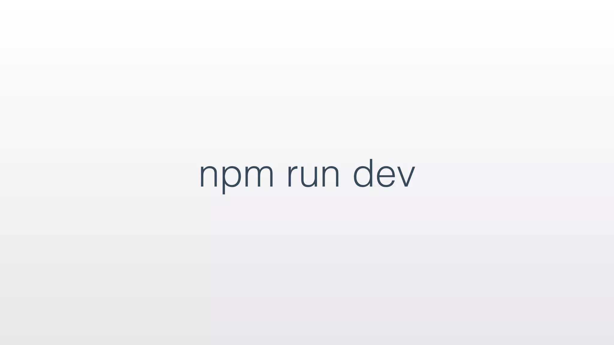 npm run dev
 