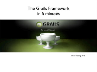 The Grails Framework
    in 5 minutes




                       David Trattnig, 2010
 