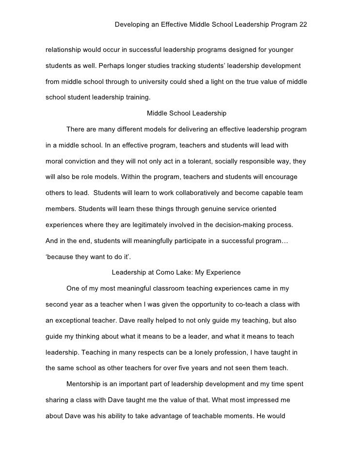 Student leadership essay