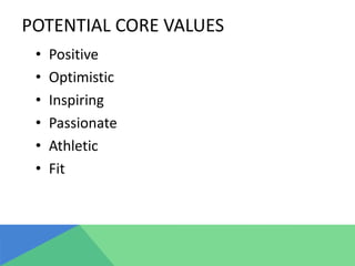 Core Values Athletic Program Barrett on Your Core Values | PPTX