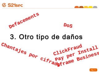 ts
                 en
            em
          ac
   Def                        DoS

    3. Otro tipo de daños
Cha
    n   taj                         aud tall
              es                kFr Ins
                 por      Clic er         ess
                     cif Pay p Busin
                        rad      ame
                            o fr
                            I
                                         Pág. 11
 