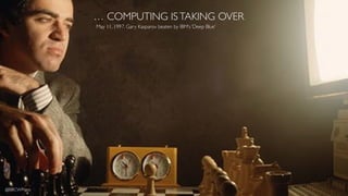 May 11, 1997. Gary Kasparov beaten by IBM’s ‘Deep Blue’
… COMPUTING ISTAKING OVER
@BBCWPress
 